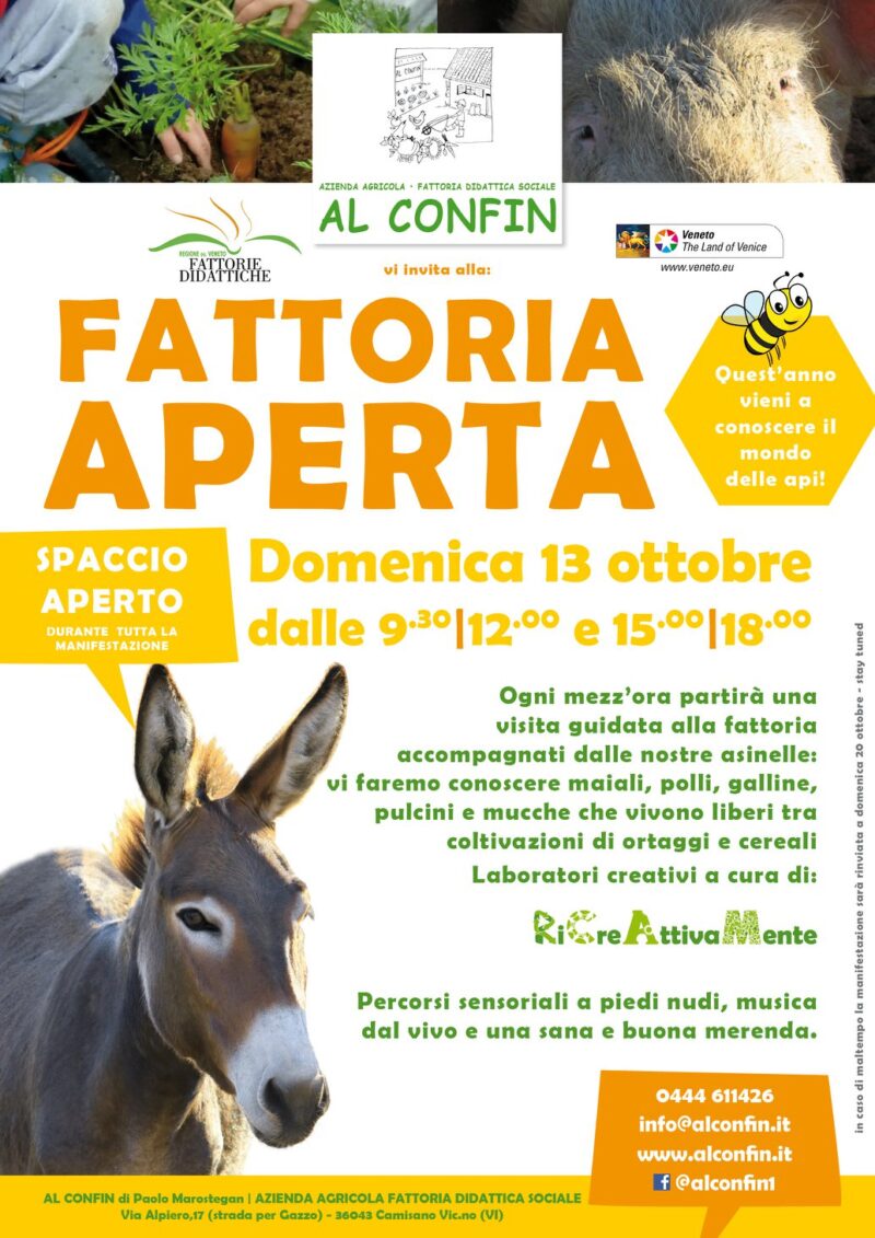 Domenica 13 Ottobre, il turismo lento promosso dalle Fattorie Didattiche Vicentine