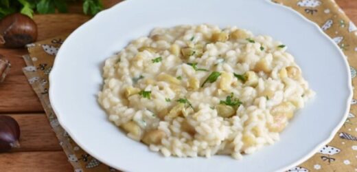 Risotto con salsiccia e castagne