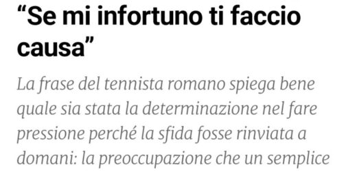 Articoli Show: tennis in tribunale?