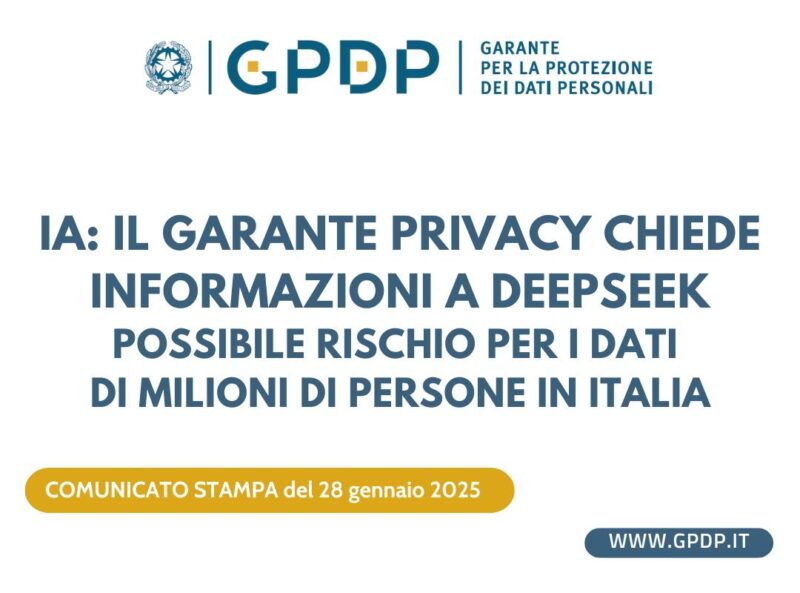 IA: il Garante privacy chiede informazioni a DeepSeek