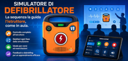 Un defibrillatore da esercitazione dentro il telefono